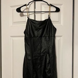 No comment black “leather” dress